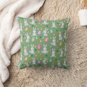 Niedliches Green Oaster Bunny Rabbit Muster Kissen