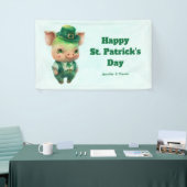 Niedliches Green St. Patrick's Day Pig Party Banner (Messeveranstaltung)