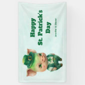 Niedliches Green St. Patrick's Day Pig Party Banner (Vertikal)