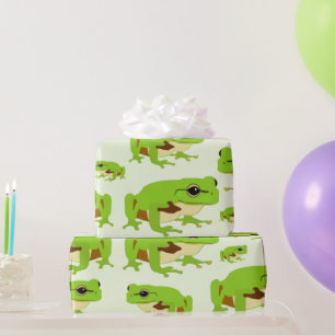 Niedliches Green Tree Frog Muster Geschenkpapier