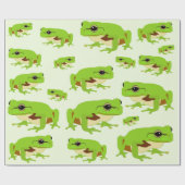 Niedliches Green Tree Frog Muster Geschenkpapier (Flach)