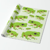 Niedliches Green Tree Frog Muster Geschenkpapier (Ungerollt)