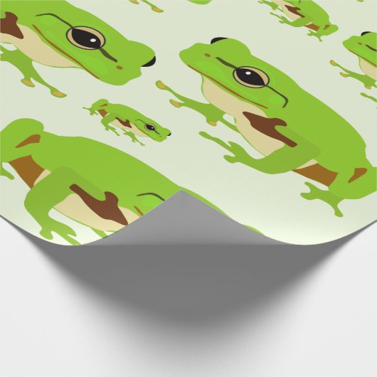 Niedliches Green Tree Frog Muster Geschenkpapier (Ecke)