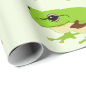 Niedliches Green Tree Frog Muster Geschenkpapier (Rolleneckpunkt)
