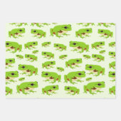 Niedliches Green Tree Frog Muster Geschenkpapier Set (Vorderseite 2)