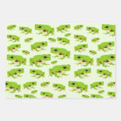 Niedliches Green Tree Frog Muster Geschenkpapier Set (Vorderseite)