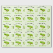Niedliches Green Tree Frog Muster Name Age Birthda Geschenkpapier (Flach)
