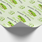 Niedliches Green Tree Frog Muster Name Age Birthda Geschenkpapier (Ecke)