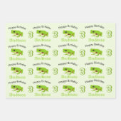 Niedliches Green Tree Frog Muster Name Age Birthda Geschenkpapier Set (Vorderseite 3)