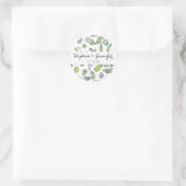 Niedliches Green Watercolor Paint Summer Cactus Pa Runder Aufkleber (Tasche)