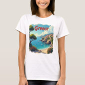 Niedliches Griechenland Seaside Landschaftlich Tra T-Shirt (Vorderseite)