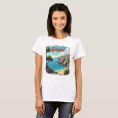 Niedliches Griechenland Seaside Landschaftlich Tra T-Shirt (Vorne ganz)