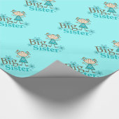 Niedliches große Schwester-Strichmännchen-Mädchen Geschenkpapier (Ecke)