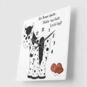 Niedliches großes Hintern Appy Quadratische Wanduhr (Winkel)