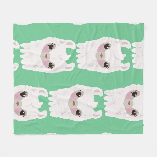 Niedliches großes Lama-Muster Fleecedecke (Vorderseite (Horizontal))