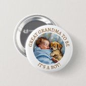 Niedliches Großes Oma | Babydusche Button (Vorne & Hinten)