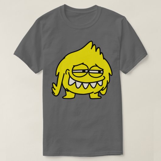 Niedliches großes Zweifelsgelbes Monster 2 T-Shirt (Design vorne)
