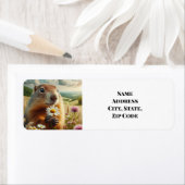 Niedliches Groundhog- und Daisy-Rücksendeadresse-E (Insitu)