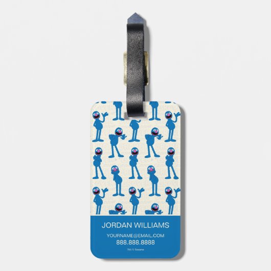 Niedliches Grover Muster Gepäckanhänger (Rückseite vertikal)