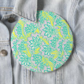Niedliches, grün-gelbes Blumenmuster Button (Beispiel)