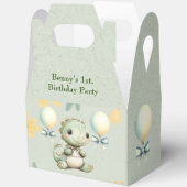 Niedliches grün gestrichenes Dinosaurier 1. Geburt Geschenkschachtel (Offen)