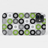 Niedliches grün-schwarz-weiße Punktvektormuster Case-Mate iPhone Hülle (Rückseite (Horizontal))