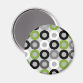 Niedliches grün-schwarz-weiße Punktvektormuster Magnet (Vorderseite/Rückseite)