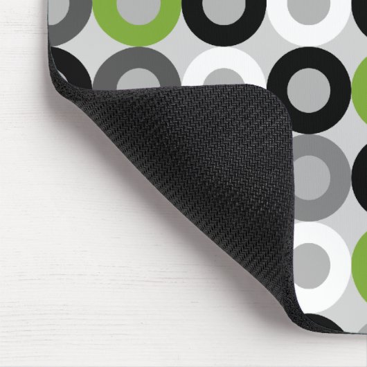 Niedliches grün-schwarz-weiße Punktvektormuster Mousepad (Ecke)