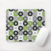 Niedliches grün-schwarz-weiße Punktvektormuster Mousepad (Mit Mouse)