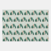 Niedliches Grün- und Korallenwald Geschenkpapier Set (Vorderseite 3)