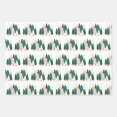 Niedliches Grün- und Korallenwald Geschenkpapier Set (Vorderseite)