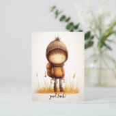 Niedliches Grundschulkid Postkarte (Stehend Vorderseite)