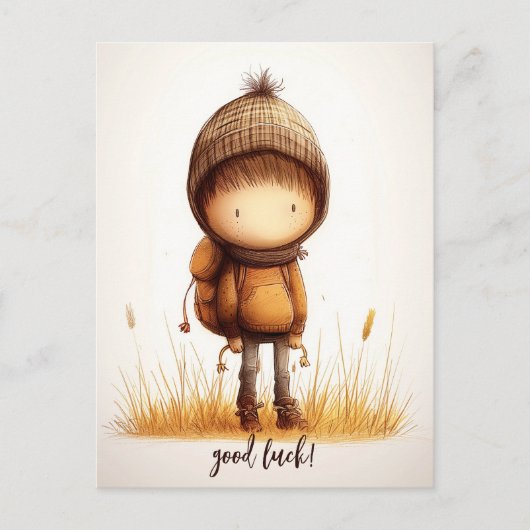 Niedliches Grundschulkid Postkarte (Vorderseite)