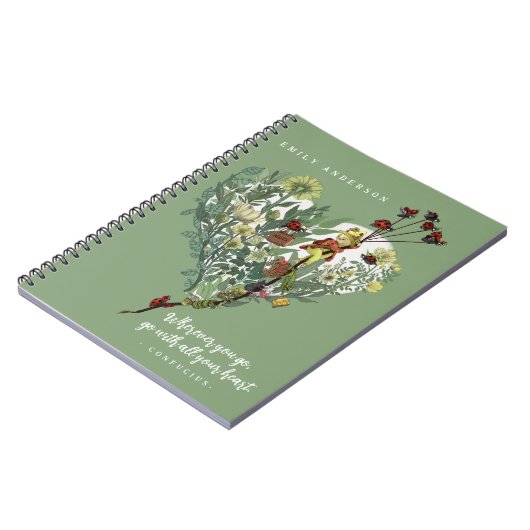 Niedliches Grüne Lady Bug Inspiration Adventure Zi Notizblock (Linke Seite)