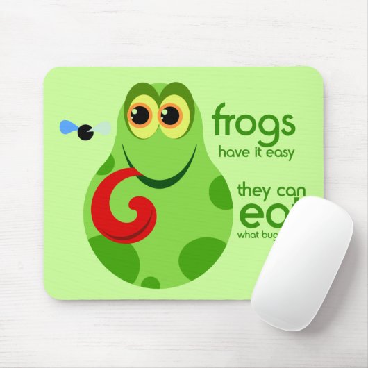 Niedliches grüner Frosch-Zitat Mousepad (Mit Mouse)