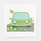 Niedliches grünes Auto Serviette (Vorderseite)