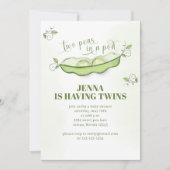 Niedliches grünes Baby gewinnt botanische Zwei-Erb Einladung (Vorderseite)