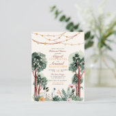 Niedliches grünes Botanisches Baum Probe Einladungspostkarte (Stehend Vorderseite)