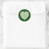 Niedliches grünes Buch- und Lesepatelherz Runder Aufkleber (Tasche)