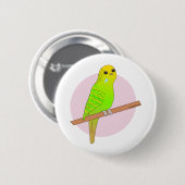 Niedliches grünes Budgie Button (Vorne & Hinten)
