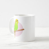 Niedliches grünes Budgie Kaffeetasse (Vorderseite Links)