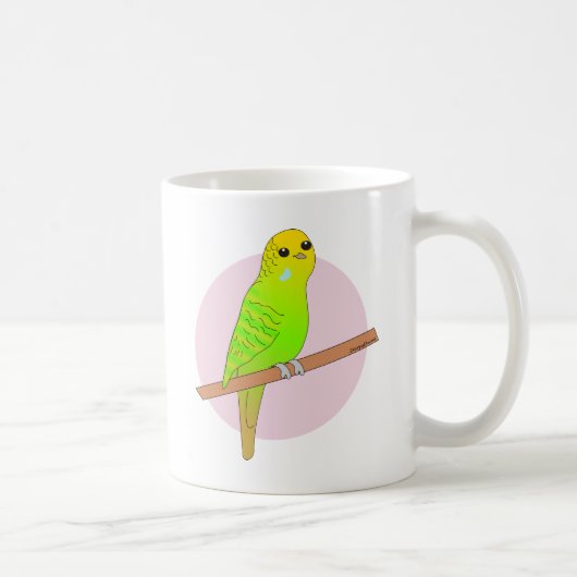 Niedliches grünes Budgie Kaffeetasse (Rechts)