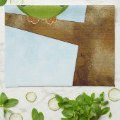 Niedliches grünes Eulen-Küchen-Tuch Geschirrtuch (Gefaltet)