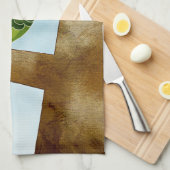 Niedliches grünes Eulen-Küchen-Tuch Geschirrtuch (Viertel Falte)