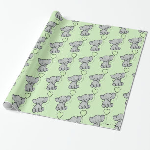Niedliches grünes geschenkpapier