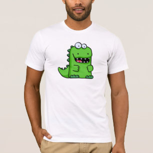 Niedliches grünes Glückliches-Saurus T-Shirt