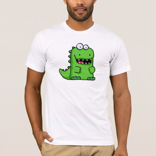 Niedliches grünes Glückliches-Saurus T-Shirt (Vorderseite)