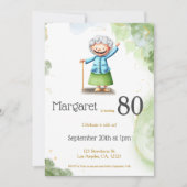 Niedliches grünes Happy Großmutter Einzigartiges G Einladung (Vorderseite)