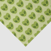 Niedliches Grünes Herz-Shaped Alien Kopfmuster Seidenpapier (Detail)