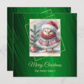 Niedliches grünes Huhn Poncho Flat Weihnachten (Vorne/Hinten)